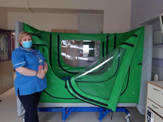 Staff nurse Jenni Johnston pictured with the Siesta 'Safe Space' bed