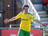 Cliftonville’s Michael McCrudden celebrates scoring against Crusaders. Picture by Stephen Hamilton/Inpho