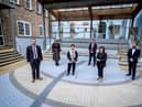 From left are Gary Middleton, MLA, Selina Horshi, Managing Director, White Horse Hotel, Dawn McLaughlin, Paul Clancy, Chief Executive, Derry Chamber, Diane Dodds, and Paul Curtis, Curtis Opticians.