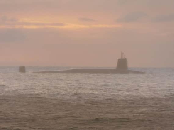 A large submarine off Donegal this morning. Photo: Damien McCallig.