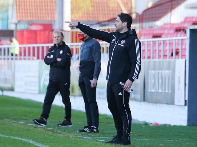 Derry City boss Ruaidhri Higgins has enjoyed his first full week on the training pitch at Brandywell as he prepares for tough trip to Bohemians on Friday night. (Picture by Kevin Moore).