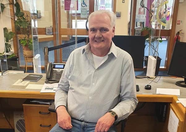 RETIRING.... John Campbell pictured at the Creggan Library.