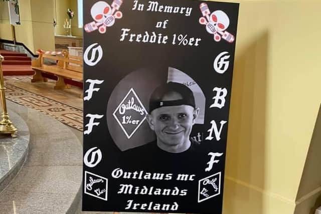 A tribute in the church. Photo: Outlaws MC Ireland
