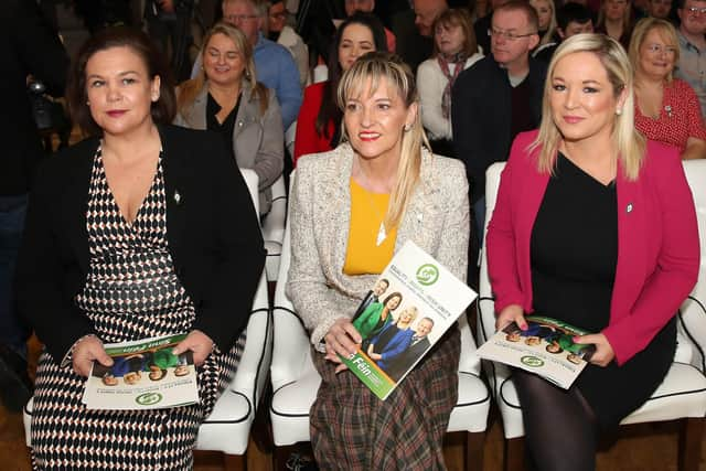 Press Eye - Sinn Feinn Manifesto launch - Galgorm Hotel - Ballymena -  5th April 2019
Photograph by Declan Roughan

Sinn Fein launches party Manifesto for Local Government Elections 2019

(L-R) Mary Lou McDonald, Martina Anderson and Michelle O'Neill