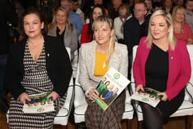Press Eye - Sinn Feinn Manifesto launch - Galgorm Hotel - Ballymena -  5th April 2019Photograph by Declan RoughanSinn Fein launches party Manifesto for Local Government Elections 2019(L-R) Mary Lou McDonald, Martina Anderson and Michelle O'Neill