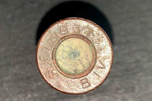 Bullets discovered by the young archeologists during the dig for the WW2 bomber. Photo by Grace McNee
