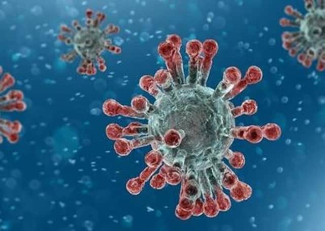 Microscopic view of Coronavirus.