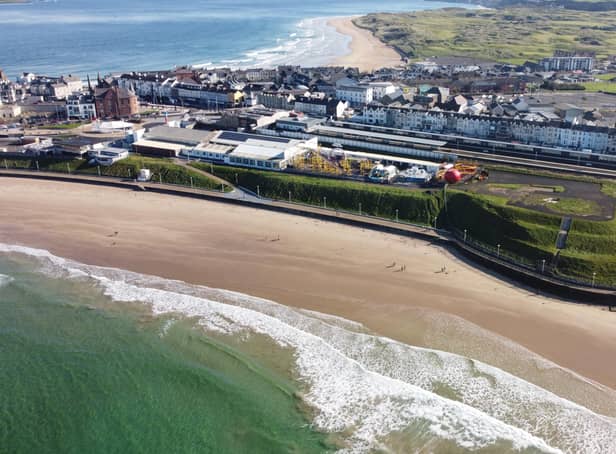 PRIME SITE... A bird’s eye view of the Barry’s Amusements site on Portrush’s shorefront.