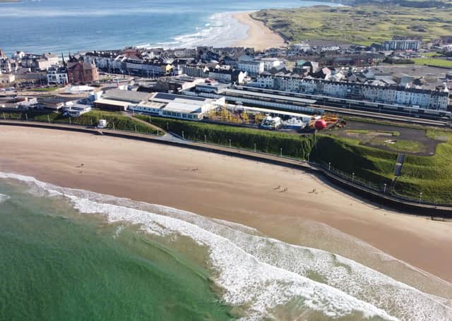 PRIME SITE... A bird’s eye view of the Barry’s Amusements site on Portrush’s shorefront.