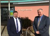 Health Minister Robin Swann with UUP Alderman Darren Guy.