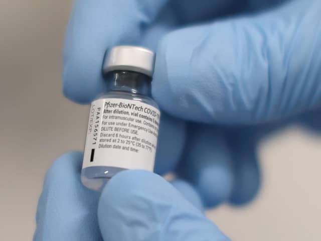 A phial of the Pfizer/BioNTech Covid-19 vaccine