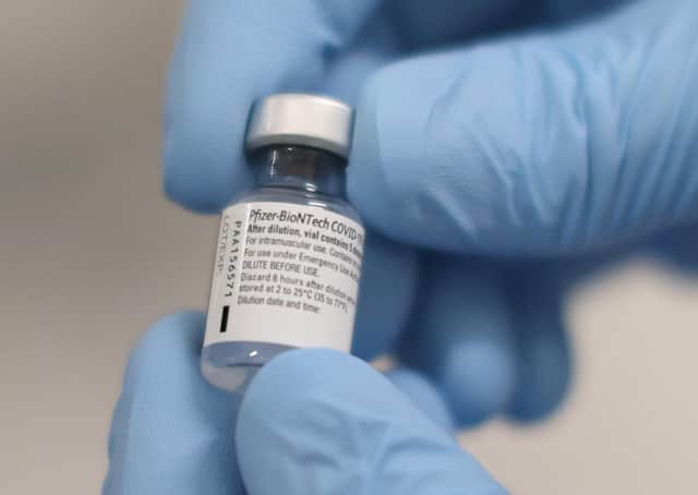 A phial of the Pfizer/BioNTech Covid-19 vaccine