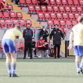 Longford Town manager Daire Doyle and Derry City boss Ruaidhri Higgins pictured on the touchline during Friday's Premier Division clash at Brandywell. Picture by Kevin Moore.