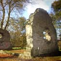The ruins of St. Brecan’s Chapel in St. Columb’s Park.  A chapel is believed to have been located on the site from the sixth century. Bishop Redmond O’Gallagher is credited with rebuilding the church in the late 1500s.