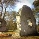 The ruins of St. Brecan’s Chapel in St. Columb’s Park.  A chapel is believed to have been located on the site from the sixth century. Bishop Redmond O’Gallagher is credited with rebuilding the church in the late 1500s.