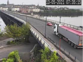 Traffic flowing again on the Craigavon Bridge after bomb alert.