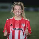 Thumbs up from Derry City Women’s match winner Lauren Cregan.  Picture by John Paul McGinley / JPJPhotography