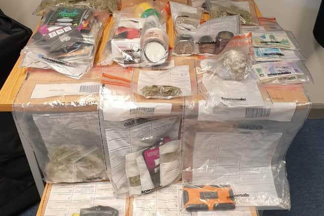 Among the items seized in the raids yesterday.