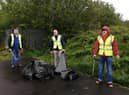 Members of the Pearse Starrs Cumann (Brandywell & Bishop Street ) and Martin McGuinness Cumann Bogside involved in an environmental litter picking clean up- out ‘the line’ on the banks of the River Foyle on Saturday morning past.