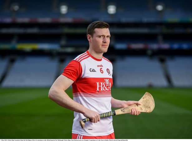 Banagher's Brian Og McGilligan will be back as Derry hurlers travel to Kildare on Sunday.