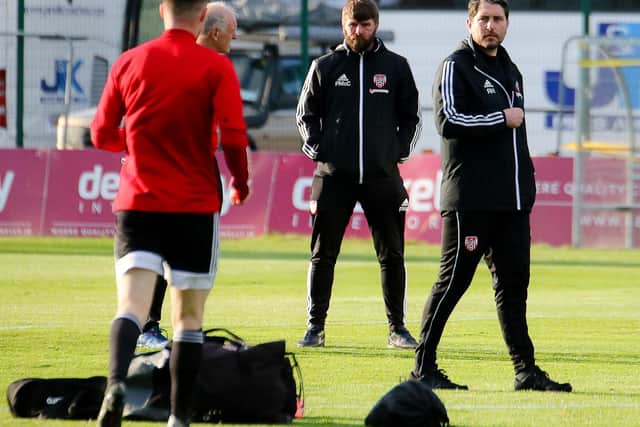 Derry City manager Ruaidhri Higgins wants his players to be ready from the off at the RSC tonight, Picture by Kevin Moore/Maiden City Images