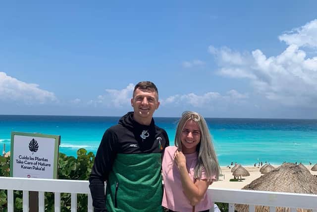 Connor Coyle and girlfriend Eva Vipartaite in Cancun this week.