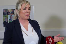 Deputy First Minister Michelle O'Neill speaking today.