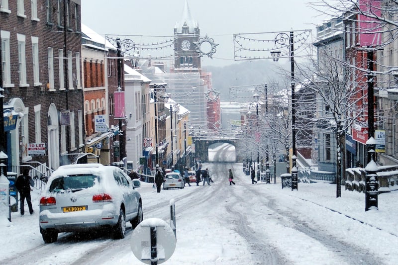 The first snowfall in the bad winter of 2010.