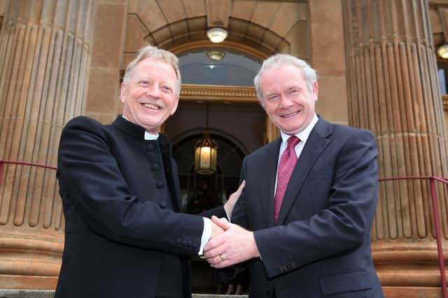 Rev. David Latimer and Martin McGuinness.