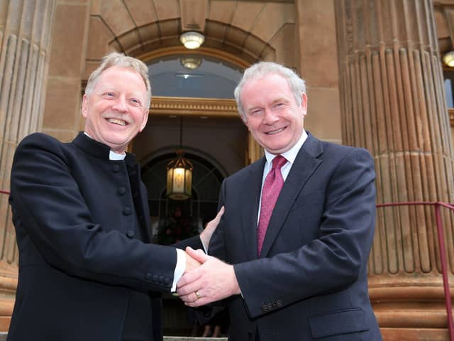 Rev. David Latimer and Martin McGuinness.