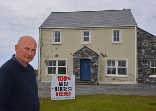 Ali Farren pictured outside his home. Ali supports the campaign for 100% redress for people affected by MICA.