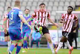 Derry City's Joe Thomson in action at Waterford. Picture by Kevin Moore/MCI
