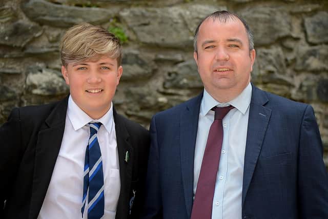 The Mayor of Derry and Strabane Colr. Brian Tierney with his son Cian. Photos: George Sweeney / Derry Journal.  DER2121GS – 020