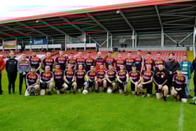 The Sean Dolans senior footballers who defeated Glack in the Neal Carlin Cup final, on Friday evening last, in Celtic Park. (Photo: George Sweeney)