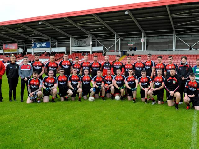 The Sean Dolans senior footballers who defeated Glack in the Neal Carlin Cup final, on Friday evening last, in Celtic Park. (Photo: George Sweeney)