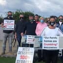 Sinn Féin leader Mary Lou with Mica affected families in Carndonagh on Thursday along with Donegal Sinn Féin TDs Padraig MacLochlainn and Pearse Doherty and Inishowen SF Councillor Albert Doherty.