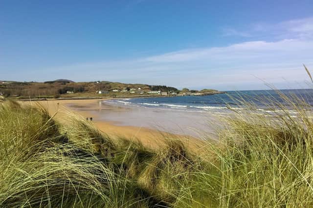 The stunning golden sand along the beach at Culdaff.