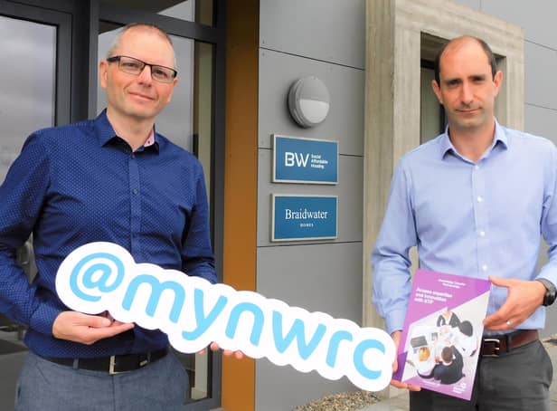 Dr Fergal Tuffy, NWRC BSC Technology Innovation Manager (left) and Joe McGinnis, Managing Director of Braidwater announcing the new KTP collaboration.