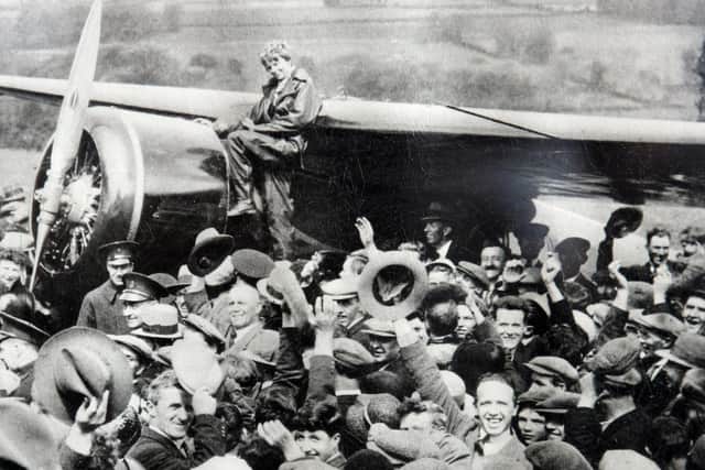 Amelia Earhart landing in Derry in 1932. (2408C08)
