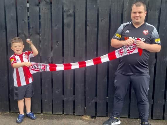 Young Caleb Toland and his father Richie are looking forward to returning to the Brandywell this Friday night.