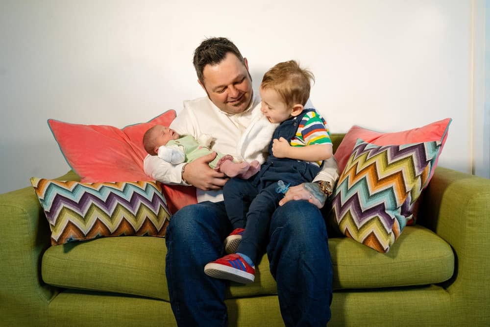 Gary with his young family. (Picture: Michael Coker/Kid Circus)
