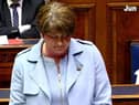 Arlene Foster delivering her final speech this afternoon.