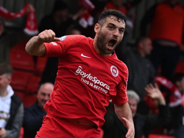 Larne's David McDaid. Pic by Pacemaker.