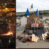 Previous bonfires in the Bogside and Fountain estates in Derry.