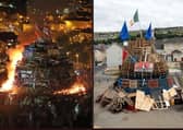 Previous bonfires in the Bogside and Fountain estates in Derry.