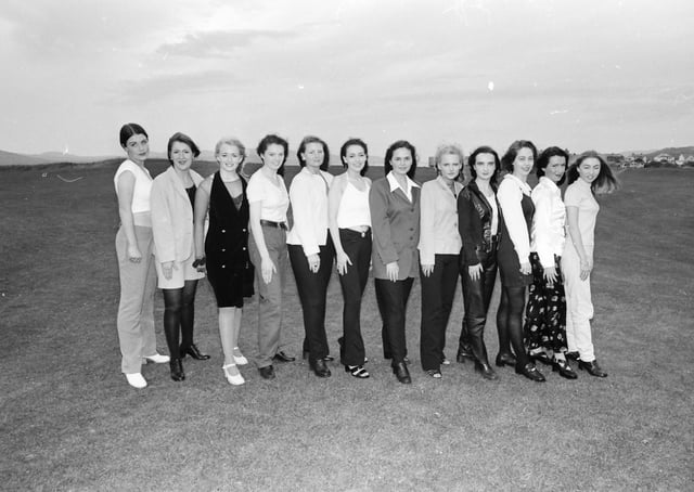 Miss Donegal finalists pictured at the White Strand Hotel in Buncrana. From left, Vega Powell, Hazel McCracken, Paula Leonard, Sharon McDaid, Alison O’Donnell, Helen Lafferty, Jennifer Hegarty, Louise Minnock, Lesa Gillespie, Sarah McDermott, Maeve Rodgers and Brenda Lynch.