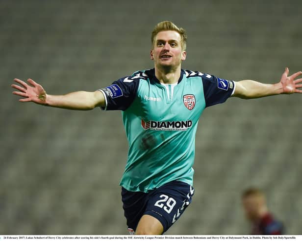 Former Derry City winger Lukas Schubert counts himself lucky to be alive after he was diagnosed with myocarditis in 2013 which put his football career on hold.