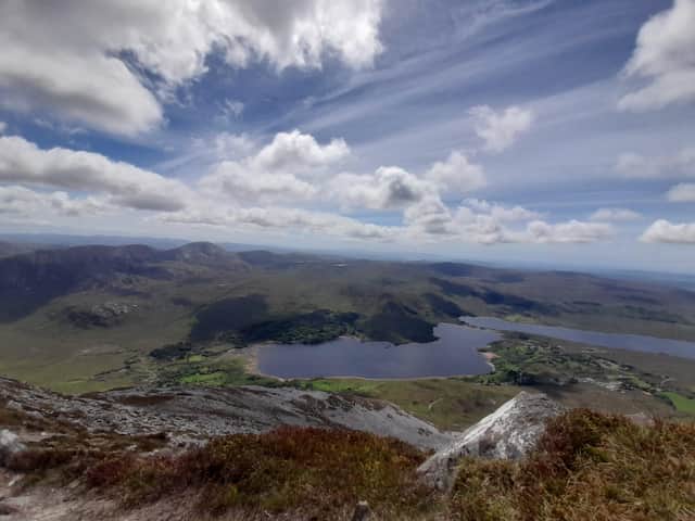 Dunlewey Lough with the Derryveagh hills as seen from Errigal.