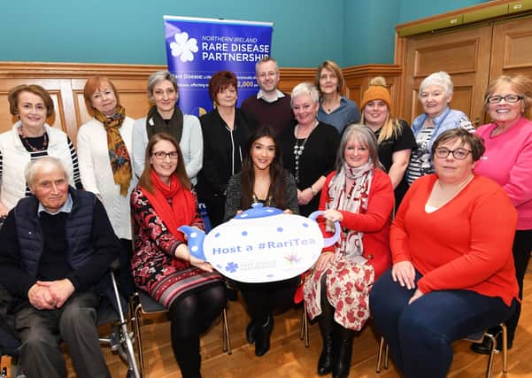 2020: The then Deputy Mayor, Councillor Cara Hunter, seated centre, hosted a reception in the Guildhall on Monday for the Foyle/NW Branch of the Northern Ireland Rare Disease Partnership to mark International Rare Disease Day. Included are Stephanie Duguez, Lecturer in Stratified Medicine, University of Ulster, Magee Campus; Rhoda Walker, Chairperson of the Northern Ireland Rare Disease Partnership, and Sandra Campbell, volunteer with the Foyle/NW Branch of NIRDP. DER1020-102KM