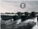 A restored photograph of the U-Boats at Lisahally after the kapitulation of May 1945.